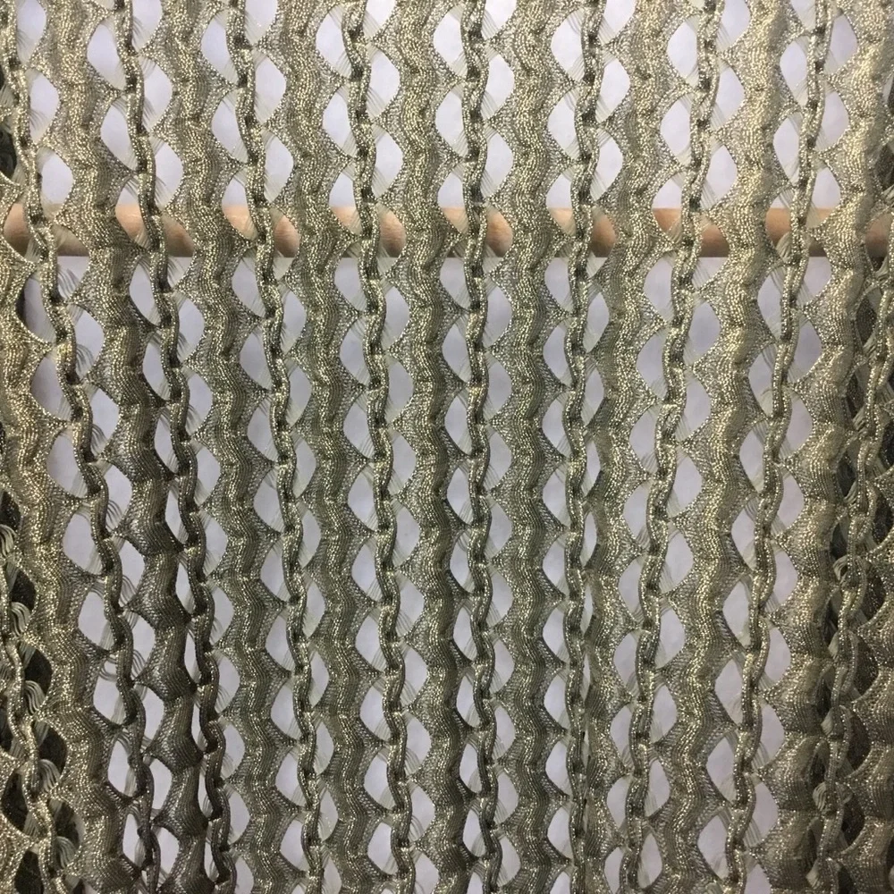 Aris. A Gold Olive Green Metallic Open Front Cardigan Mesh Fairy Grunge Party - Picture 5 of 5